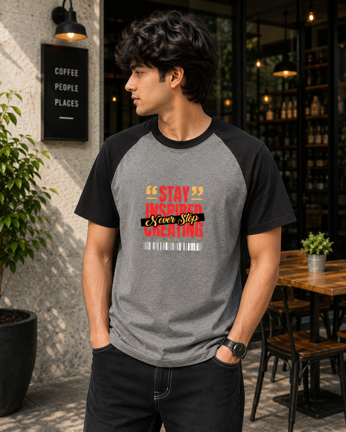  JatinFlex Urban Edge Unisex Oversized Raglan T-Shirt For Men 