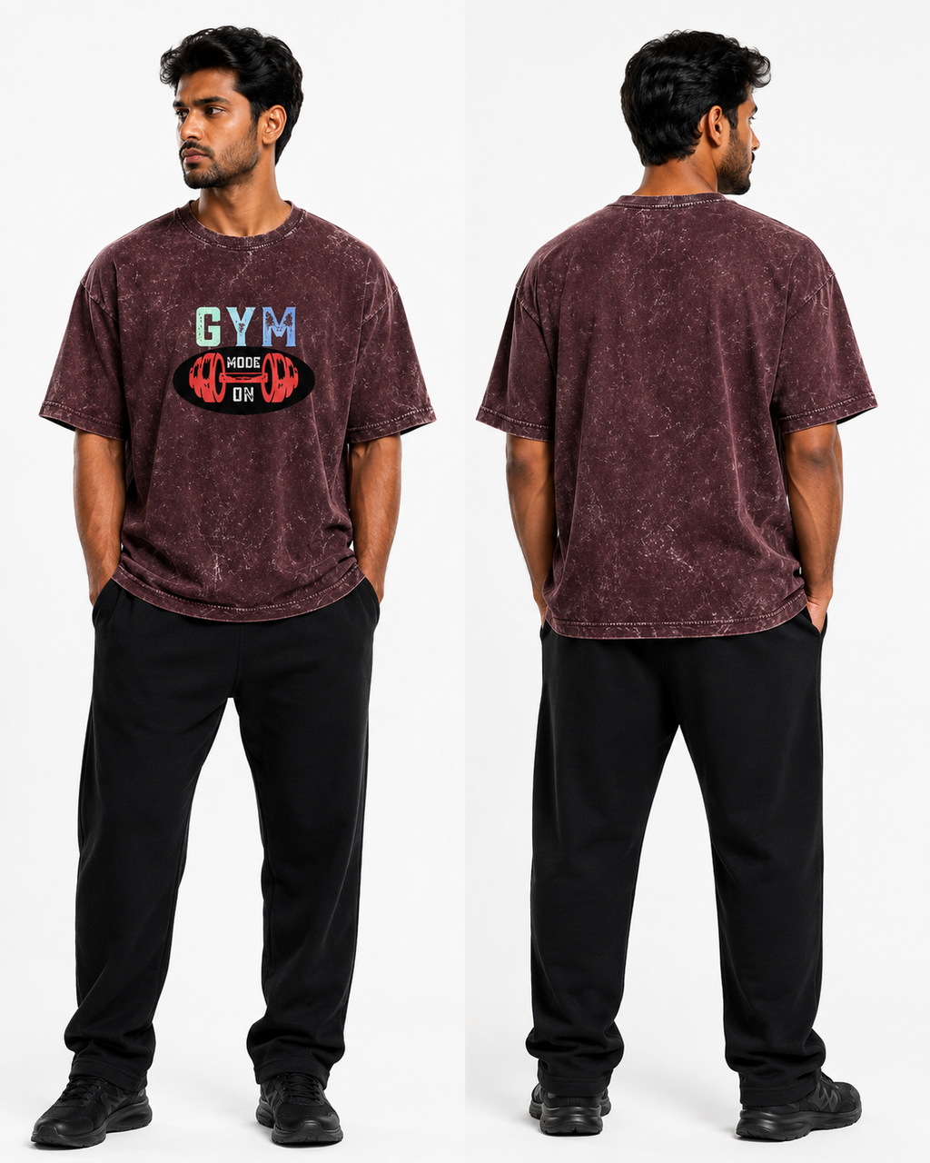 JatinFlex Vintage Acid Wash Oversized T Shirt For Men