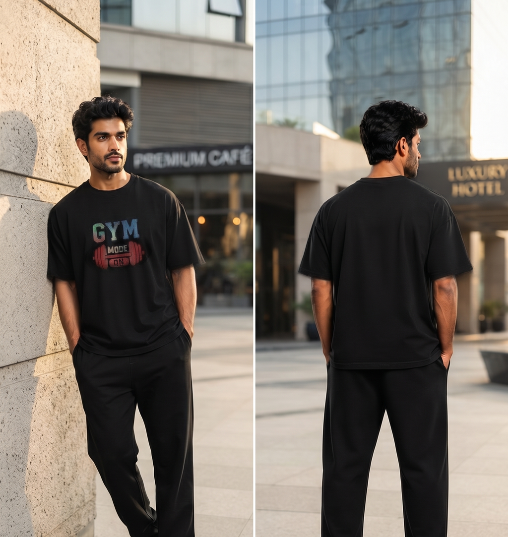 JatinFlex Vintage Acid Wash Oversized T Shirt For Men