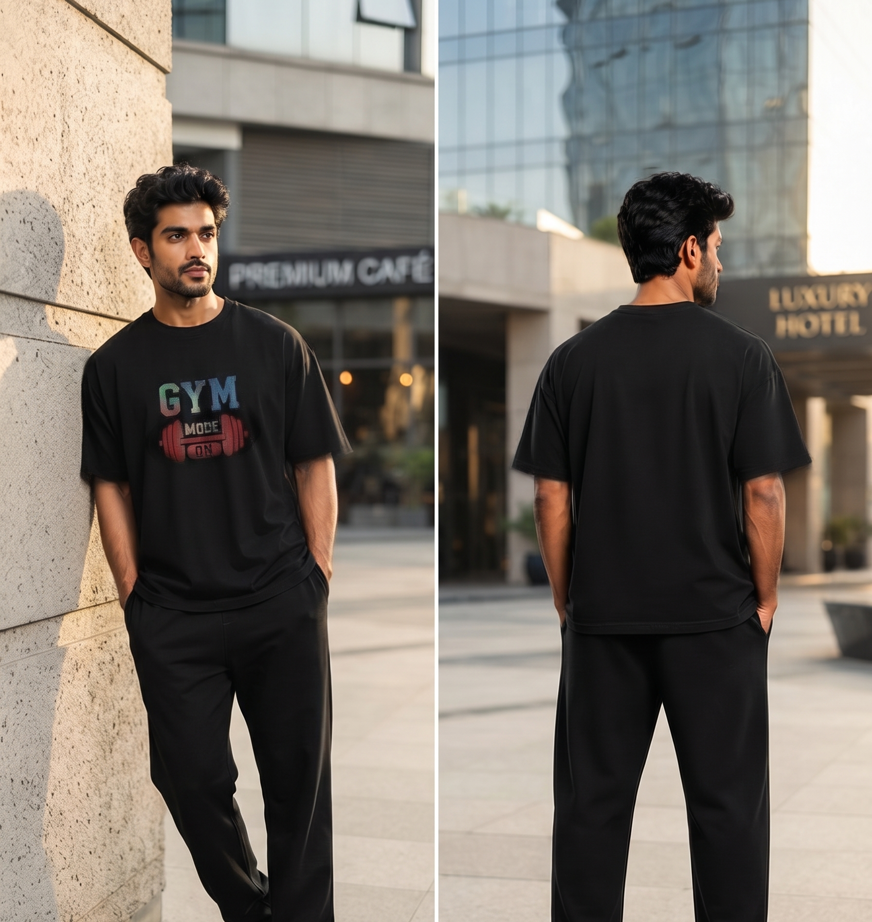 JatinFlex Vintage Acid Wash Oversized T Shirt For Men