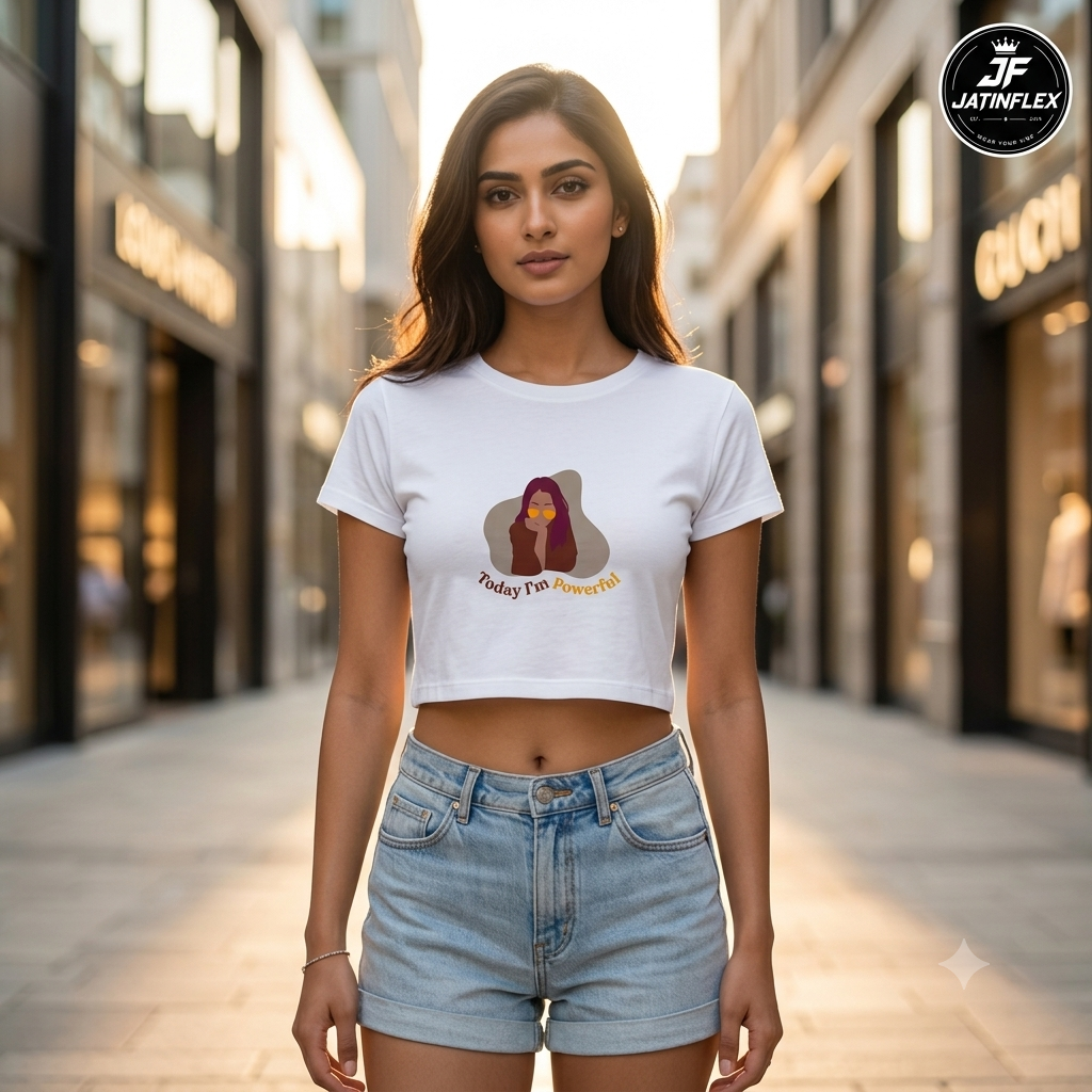 JatinFlex "Today I Am Powerful" Women's Crop Top