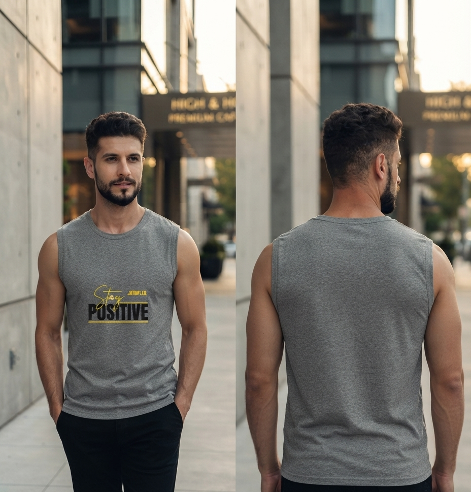 JatinFlex Stay Positive Men's Sleeveless