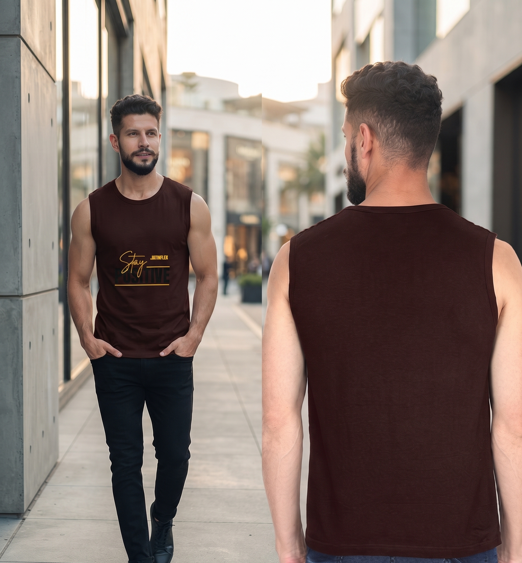 JatinFlex Stay Positive Men's Sleeveless