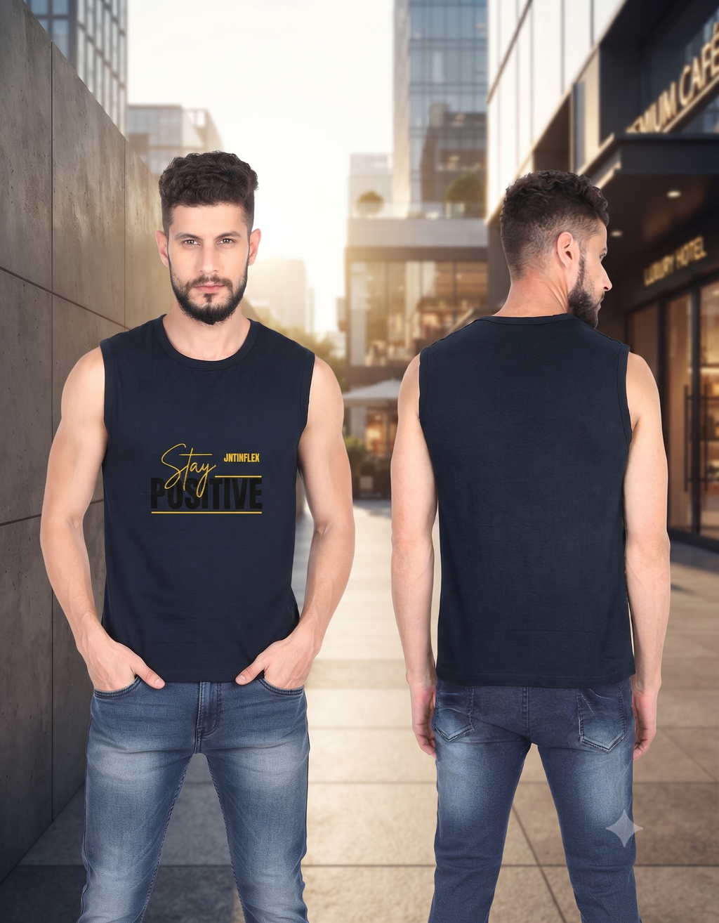 JatinFlex Stay Positive Men's Sleeveless