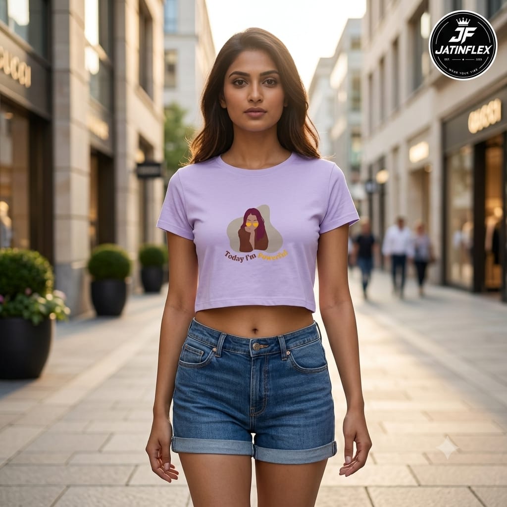JatinFlex "Today I Am Powerful" Women's Crop Top