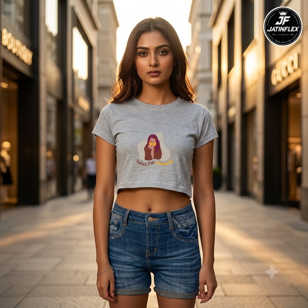 JatinFlex "Today I Am Powerful" Women's Crop Top