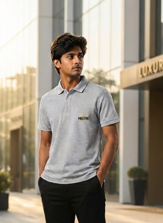 JatinFlex "Stay Positive" Men's Polo T-Shirt
