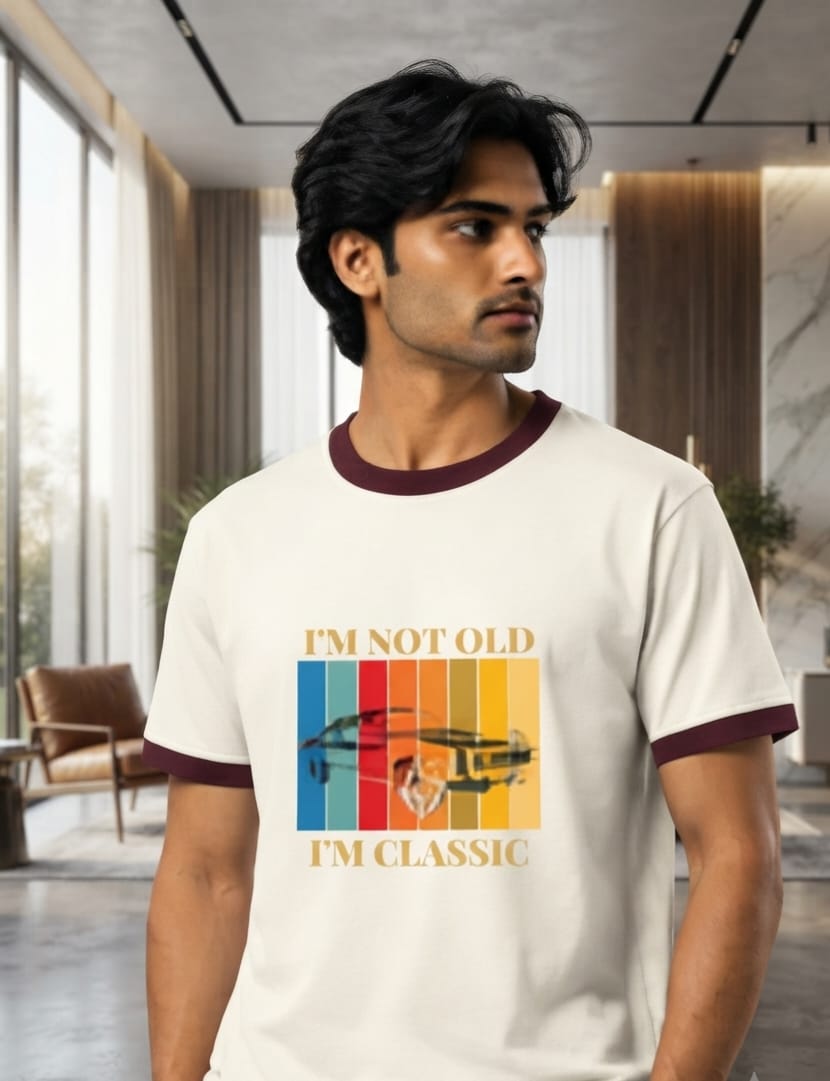 JatinFlex "I Am Not Old, I Am Classic" Unisex Ringer T-Shirt for Men