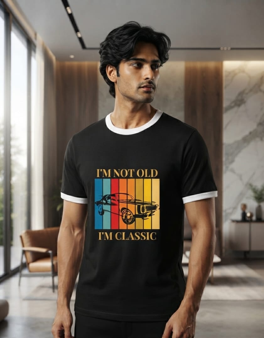 JatinFlex "I Am Not Old, I Am Classic" Unisex Ringer T-Shirt for Men